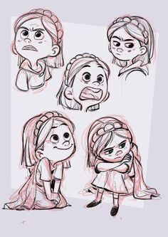 some drawings of people with different expressions