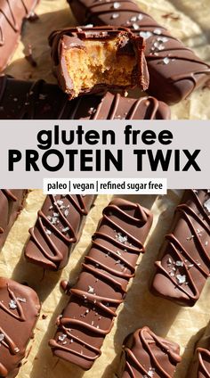 the gluten free protein twix is ready to be eaten