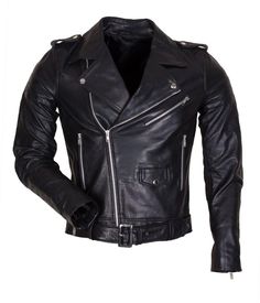 Shop Elvis Presley King of Rock and Roll Brando black leather biker jacket for men. Casual motorcycle style leather jacket for riders and enthusiasts. 100% real cowhide leather made to order leather outfit. Buy your favorite Rockstar leather jacket at Alex Gear Motorcycle Leather Jacket, Celebrities Leather Jacket, Biker Jacket Men, Best Leather Jackets, Biker Leather Jacket, Motorcycle Leather, Belt Style, Biker Leather, Mens Black Leather