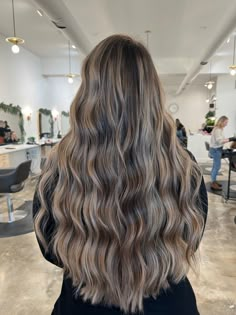 Brown And Blonde Extensions, Brown Balyage Long Hair Brunettes, Light Brown Dimensional Hair, Brown Hair With Blonde Babylights, Ash Balayage On Dark Hair, Brunette With Blonde Balayage, Light Beige Blonde, Balayage Brunette To Blonde, Balyage Long Hair