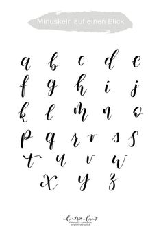 the alphabet in black ink on a white background