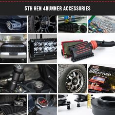 a collage of different car accessories and parts