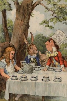 an image of alice and the wonderland tea party