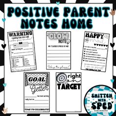 Are you looking for a quick and easy way to acknowledge students for something awesome they've done while also sending parents, guardians, and families home a positive note?  These positive notes home are a quick, cute, and fun way to communicate home!  The notes are available with this product: -WARNING reading this note will make you smile! -Happy Mail -Glow Note -Goal Getter -Right on Target  These notes are designed in black and white half page layouts. I love to print them on colored paper! Notes Home To Parents, Positive Notes Home, Goal Getter, Page Layouts, Positive Notes, Ways To Communicate, Happy Mail, Colored Paper, Page Layout