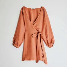 Nwt Need Supply Farrow Linen Wrap Dress In A Gorgeous Rose-Terracotta Color. With Puff Sleeves. Size S. Measurements Lying Flat: Pit To Pit ~ 16" Length ~ 32" Spring V-neck Linen Dress For Brunch, Feminine Spring Linen Dress For Brunch, Spring Brunch Dress With Tie Waist, Pink Mini Dress With Tie Waist For Brunch, Pink Tie Waist Mini Dress For Brunch, Spring Long Sleeve Wrap Dress For Daywear, Spring Long Sleeve Mini Dress With Tie Waist, Long Sleeve Mini Dress With Tie Waist For Brunch, Spring V-neck Feminine Linen Dress