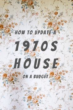 an advertisement for the 1970's house on a wall with flowers and text overlaying it