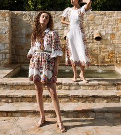 Shop Leigh Mini Dress | Cleobella Bohemian Printed Linen Dress, Bohemian Linen Printed Dresses, Dresses Spring, Shell Buttons, Resort Collection, Spring 2024, Linen Dresses, Spring Dresses, Shop Dresses