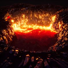 the inside of a fire pit with flames coming from it