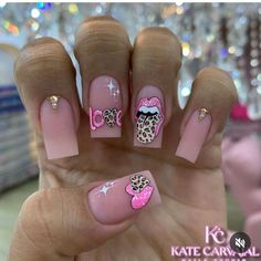 Colourful Acrylic Nails, Valentines Nail, Valentines Nails, Zebra Print, Acrylic Nails, Leopard Print, Manicure, Nail Art