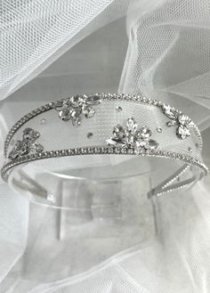 Beautiful glass rhinestone and diamanté encrusted hair accessory mounted on a double headband.  Perfect for weddings and Proms.  Size: Adult Deco Tattoo, Art Deco Tattoo, Double Headband, Hair Wreaths, Tiara Crown, Jewellery Inspiration, Rhinestone Headband, Crown Headband, Headband Hair