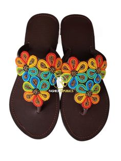 African Sandals. Made using high quality leather And beads. Leather And Beads, Beaded Leather Sandals, African Sandals, Handmade Sandals, Beaded Sandals, Handmade African, Maasai, Sandals Leather, Bead Leather