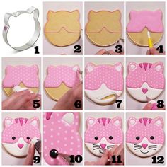 how to make a cat mask out of cake icing with fondant and piping