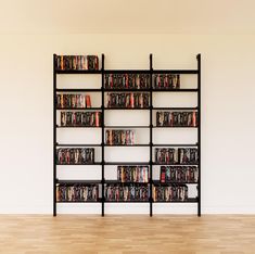 DVD Media Storage Shelving Blu Ray Storage, Storage Unit Design, Shelves Modern, Dwell Magazine, Deep Shelves, Frame Shelf, Media Storage, Modern Shelving, Anodized Aluminum