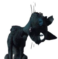 a black cat with spikes on its head