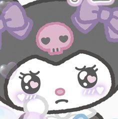 Cute Icons Kuromi, Cute Kuromi Profile Picture, Sanrio Wallpaper Hello Kitty, Kurmio Sanrio Wallpaper, Kuromi Pictures Aesthetic, Dark Kuromi Icon, Hello Kitty Cute, Kuromi Sanrio, Melody Hello Kitty