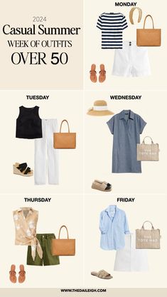 2024 Classic Summer Capsule Wardrobe for Women Over 50 — THE DAILEIGH Classic Summer Capsule Wardrobe, Hayman Island, Types Of Fashion, Wardrobe For Women, Hot Summer Outfits, Clothes For Women Over 50