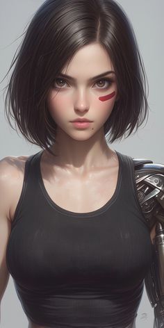 Created with Midjourney Ai #Character #Fantasy #Anime #cartoon #cyberpunk #sci-fi Cyberpunk Art Girl, Cyberpunk Girl Art, Cartoon Cyberpunk, Cyberpunk Character Art, Alita Battle Angel Manga, Alita Battle Angel, Sci Fi Girl, Cyberpunk Female, Battle Angel