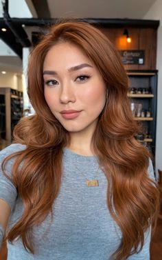 17 Honey Brown Hair Ideas For A Fresh Look - Best Review Red Golden Brown Hair, Hair Color Ideas With Dimension, Cooper Honey Hair Color, Balayage Brown To Copper, Asian Copper Hair Balayage, Ginger To Brown Hair, Orange Hair With Brown Highlights, Strawberry Blonde Hair Tan Skin, Cool Tone Orange Hair