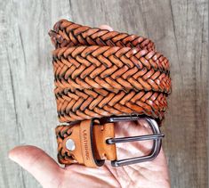 Braided tan leather belt Handcrafted vegetabled Leather Belts men and women gift ideas Elegant tan belts Hand weaving leather accessories #elegantanduseful #handcraftedbelts #handbraided #mensgift #beltforman #groomsmangift #tanbraidbelt #womanbelt #tanbelt #beltforwoman #fathersdaygift #christmasgift Handmade Adjustable Leather Belt Buckles, Adjustable Woven Leather Belt, Brown Woven Leather Belt, Handmade Vintage Leather Belt, Vintage Handmade Leather Belts, Handmade Leather Belts For Everyday Use, Handmade Leather Belt Buckles In Brown, Handmade Brown Leather Belt Buckles, Handmade Brown Belt For Everyday Use