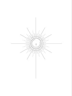 a line drawing of the sun with rays coming out of it's center, in front of a white background