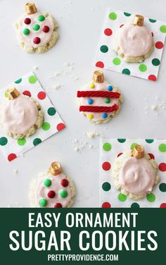 homemade sugar cookies decorated with icing and sprinkles