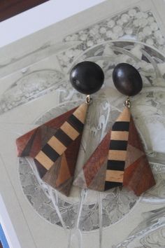 90s wooden earrings. Unique Natural Wood Earrings, Brown Wooden Earrings For Pierced Ears, Unique Brown Wooden Earrings, Wooden Earrings, Beautiful Necklaces, Favorite Jewelry, Jewelry Earrings Dangle, Etsy Earrings, Dangle Drop Earrings