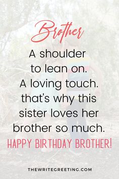 a birthday card with the words,'happy birthday brother'and an image of a child