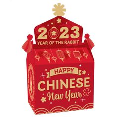 a chinese new year's card in a red box