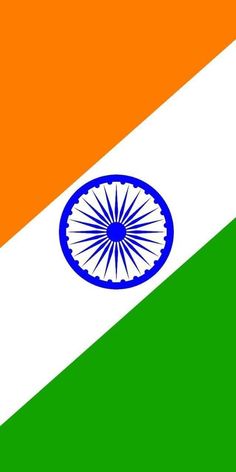 the flag of india is shown in blue, white and green with an orange stripe