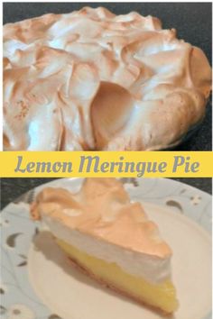 two different pies are shown with the same topping on each slice and one is lemon meringue pie recipe