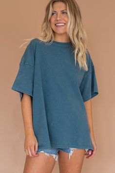 Laid Back Oversized Cotton Tee – UOI Boutique Oversized Basic Solid Color T-shirt, Oversized Solid Color Casual T-shirt, Trendy Oversized Solid Color T-shirt, Oversized Solid Color Crew Neck T-shirt, Washed Drop Shoulder Tops For Loungewear, Drop Shoulder Washed Top For Loungewear, Oversized Washed Everyday Tops, Oversized Washed Drop Shoulder Tops, Oversized Washed Drop-shoulder Top