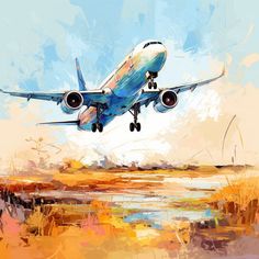 Flight Clipart in Impressionistic Art Style Vector Art: EPS, SVG, 4K Kit Design, Diamond Mosaic, Paint By Number Kits, Stencil Painting, Large Format, 5d Diamond Painting