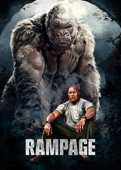 a man sitting on top of a gorilla next to the words'rammagege '