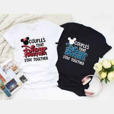 Disney Matching For Couples Stay Together T Shirt Matching For Couples, Disney Couples Shirts, Disney Trip Outfits, Couples Shirts