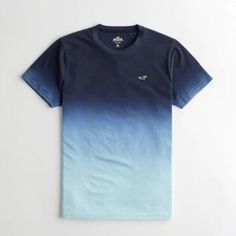 New With Tags In Package Navy Crew Neck T-shirt For Summer, Blue Cotton T-shirt For Summer, Casual Navy Summer T-shirt, Navy Crew Neck Top For Summer, Blue Crew Neck Casual Top, Casual Blue Crew Neck Tops, Blue Graphic Tee With Crew Neck, Washed Blue Crew Neck Top For Summer, White Tee Men