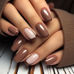 100 Stunning Brown Nail Ideas: Trendy Designs for Every Style - Style Zuri Pinkish Brown Nails, Brown Shades Nails, Nails Brown And Pink, November Nail Ideas Acrylic, Brown Fall Nails Designs, Brown Short Nails, Brown Nails Short, Nail Designs Brown, Nails Brown French