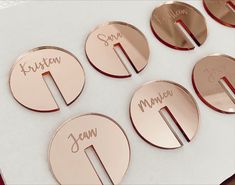 four different types of personalized metal magnets