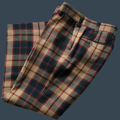 Vintage IZOD of London Tartan Plaid Men's Pants. These pants are perfect for a casual golf day or a stylish outing. The classic tartan plaid design adds a touch of sophistication to your wardrobe. * Tartan plaid design * Perfect for golf outings * Vintage style * Menswear from IZOD of London * Classic and sophisticated Condition: Pre-Owned Classic Plaid Bottoms With Welt Pockets, Classic Plaid Bottoms With Pockets, Classic Plaid Cotton Bottoms, Classic Plaid Pants With Welt Pockets, Tartan Trousers Men Wedding, Tartan Plaid Christmas Pants, Mens Brown Plaid Pants, Mens Plaid Pants Brown, 70s Mens Plaid Pants