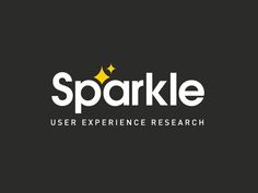 sparkle user experience research logo on a black background with the word sparkle underneath it