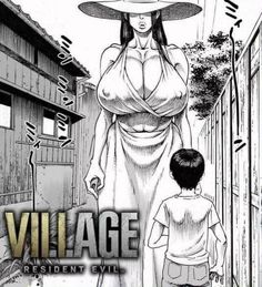 the cover to village resident evil, with an image of a woman in a hat