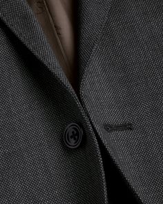 Super 120's woolmark certified pure merino wool, Natural stretch and crease recovery, Available in classic and slim fit, Body Lining: Exclusive Charles Tyrwhitt Lapwing 52% polyester, 48% viscose lining in chocolate, AMF stitching along notch lapel and flap pockets for a timeless finish, Half-canvas construction, Straight flap pockets, chest pocket and internal jet pockets, Four-button working cuff with corozo nut buttons, Dry clean only - Ultimate Performance Birdseye Suit Jacket - Grey | Men's