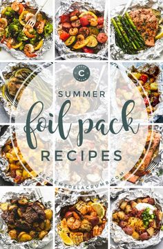 summer foil pack recipe collage