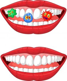 Labio sonriente con microbio | Premium Vector #Freepik #vector #personas #medico #chica #dibujos-animados Lips Cartoon, Kids Dental Health, Sikat Gigi, Preschool Art Activities, Africa Art