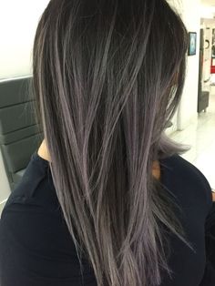 Gray Balayage Hair, Color Balayage Hair, Dark Gray Hair, Charcoal Hair, Coffee Brown Hair, Gray Highlights, Baylage Hair, Hair Spring, Gray Balayage