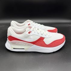 New! Nike Air Max System White/Red Shoes Sneakers DM9537-104 Men's Size 10.5 was just added to eBay. Check it out! #eBay #eBaySeller Breathable Nike Sneakers In University Red, Nike University Red Sneakers, Nike University Red Sports Sneakers, Red Nike Air Max For Sports, Red Nike Air Max For Streetwear, Red Shoes, Ebay Seller, Air Max, Size 10