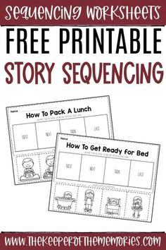 free printable story sequence worksheets for kids to practice reading and writing with