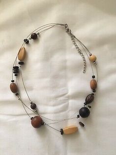 Earthy Minimalist Wood on Wite Necklace Lobster Clasp Unsigned 20” | eBay Earthy Minimalist, Wire Necklace, First Class, Lobster Clasp, Wood