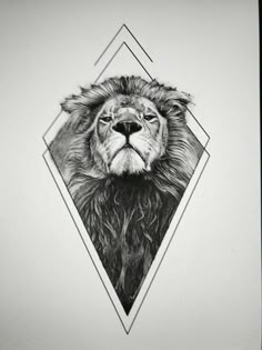 a black and white drawing of a lion's face on a piece of paper