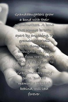 two hands holding each other with the words granddaughters grow above them, and an image of