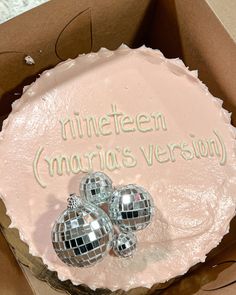 Taylor Swift, Mirrorball, (Taylor’s Version), Taylor Swift cake, nineteenth birthday, birthday cake, disco balls, Taylor Swift song, birthday cake inspo Song Birthday Cake, Nineteenth Birthday, Taylor Swift Mirrorball, Song Birthday, 14th Birthday Cakes